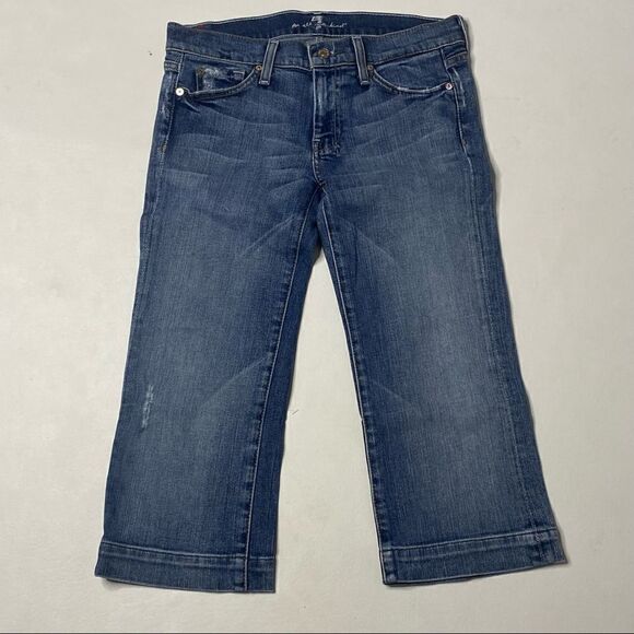 7 for All Mankind | Factory Distressed Dojo Crop Jeans - Picture 1 of 7